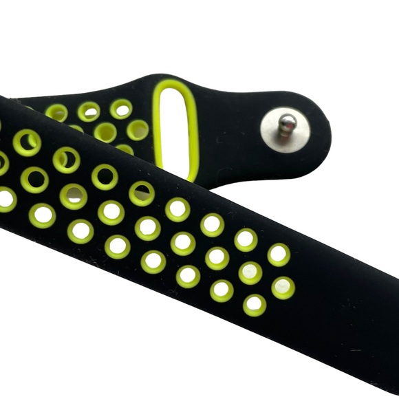 5/$20 NEW Black / Volt Holes Silicone Sport Band Apple Watch 38/40/41mm M/L - Picture 6 of 8